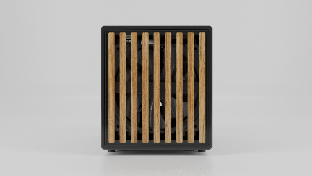 Hexcase_Frontal_wood_black Magnetic Front Panel