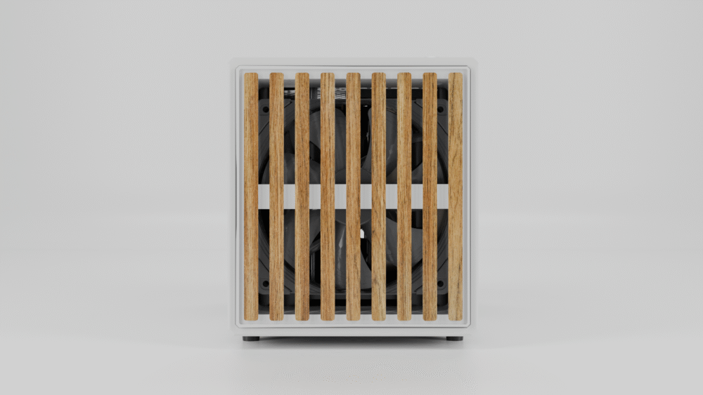 Hexcase_Frontal_wood_white Magnetic Front Panel